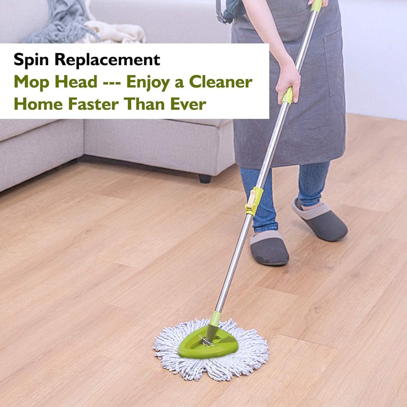 Qulable 4 Pack EasyWring Spin Mop Refill Replacement Heads - Microfiber, Compatible with Triangle Spin Mop, Multi-Surface Cleaning - Image 2